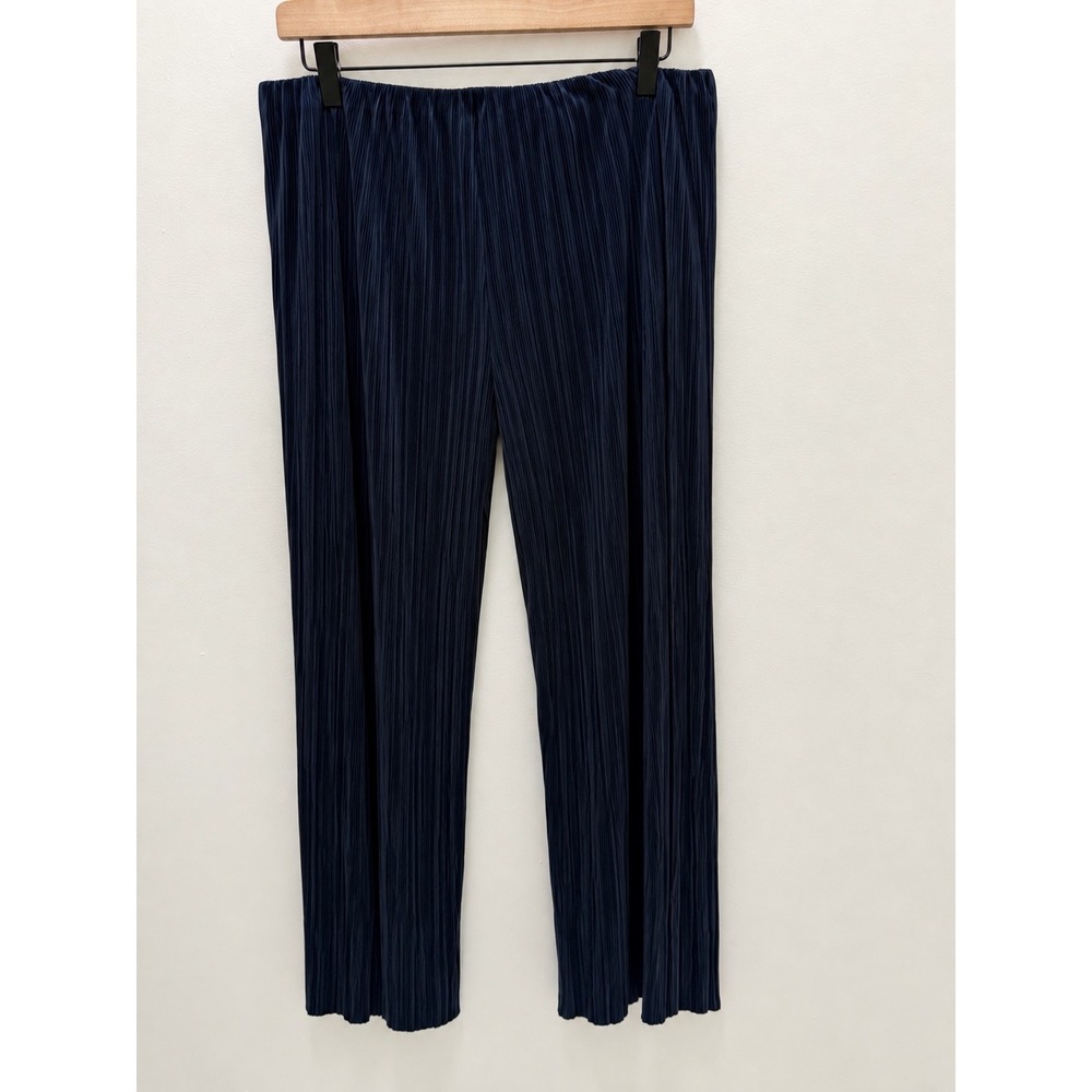 Calvin Klein Sky Captain Navy Blue Pleated Plisse Pants Large NEW